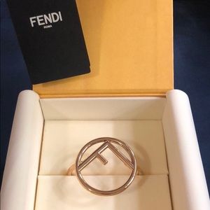 Fendi F Logo Gold Tone Bangle